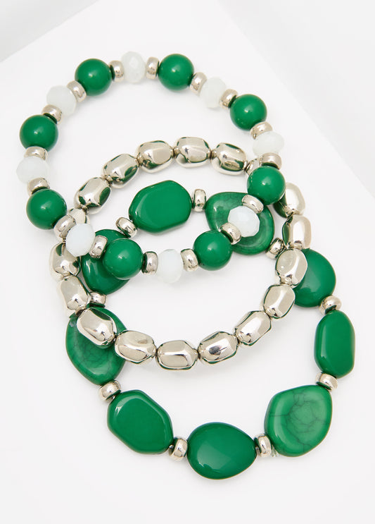 3Pc Stone Bracelet Set