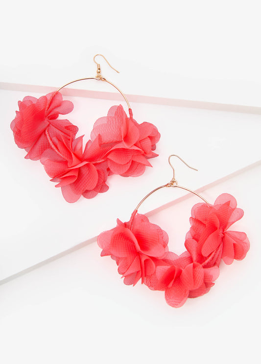Flower Petal Hoop Earrings