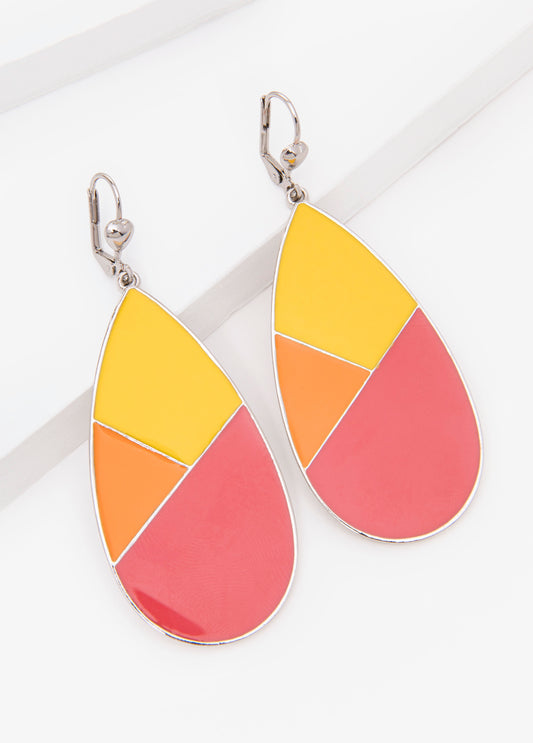 Colorblocked Teardrop Earrings