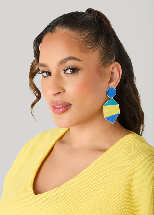 Dangle Colorblock Earrings