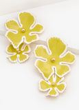 Painted Flower Dangle Earrings