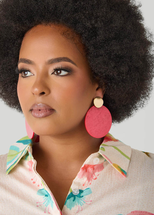 Marbled Disk Earrings