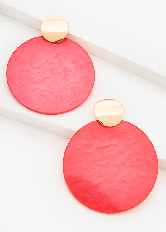 Marbled Disk Earrings