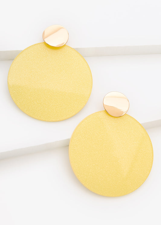 Glittered Disk Earrings