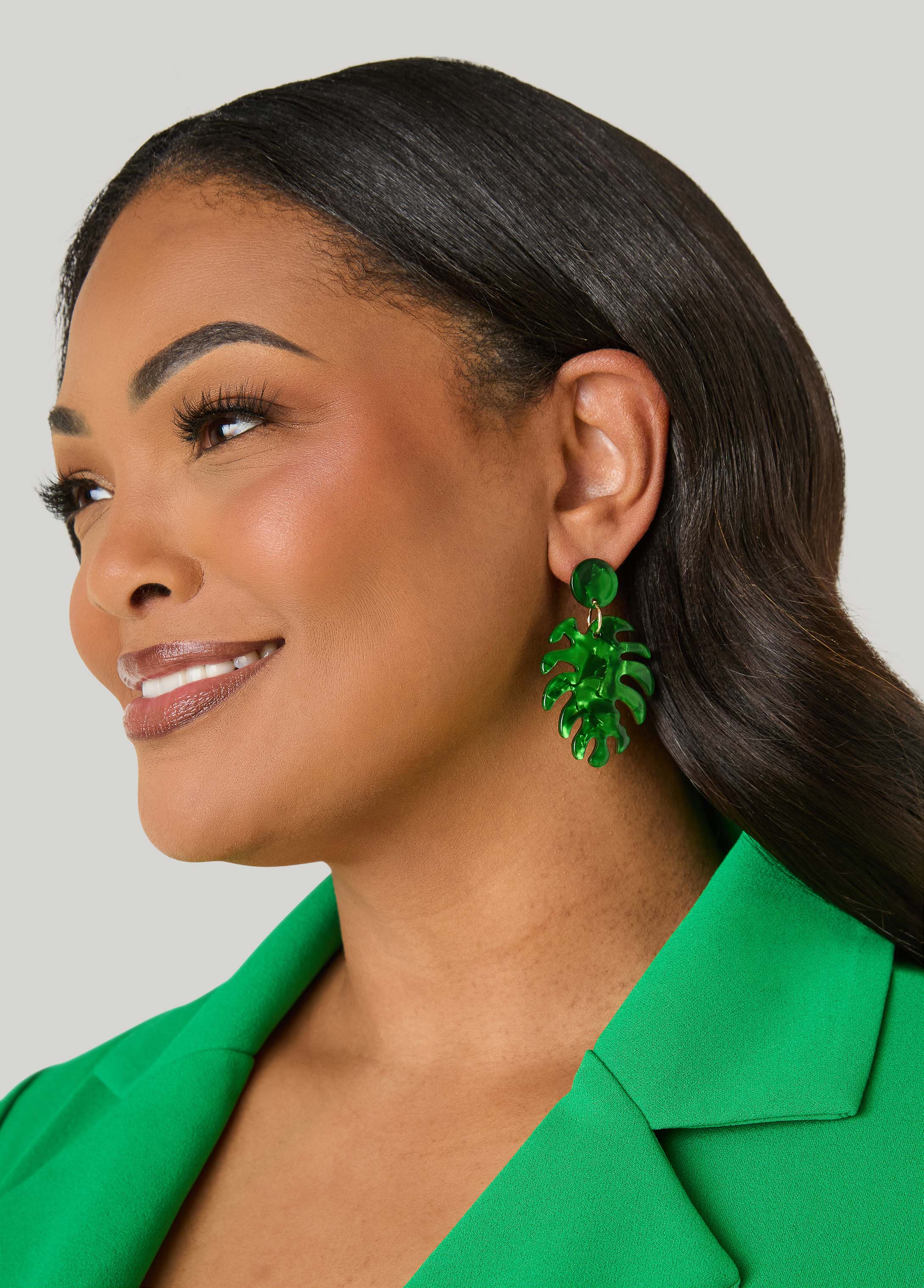 Marble Leaf Earrings