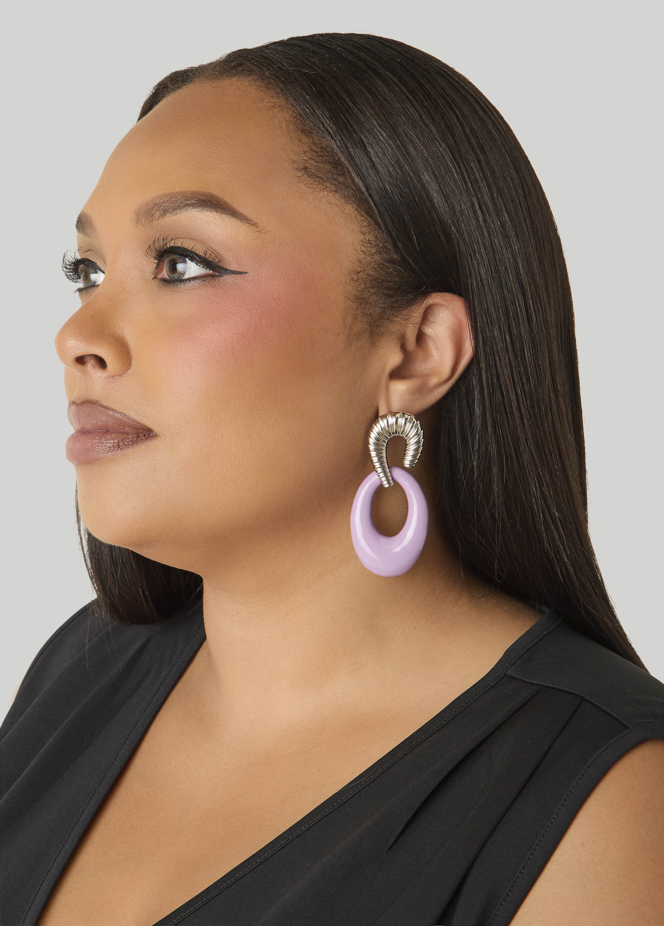 Textured Coated Ring Earrings