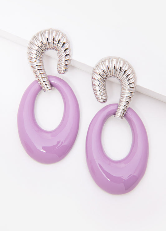Textured Coated Ring Earrings