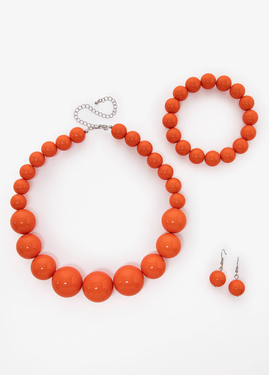 Beaded Three Piece Necklace Set