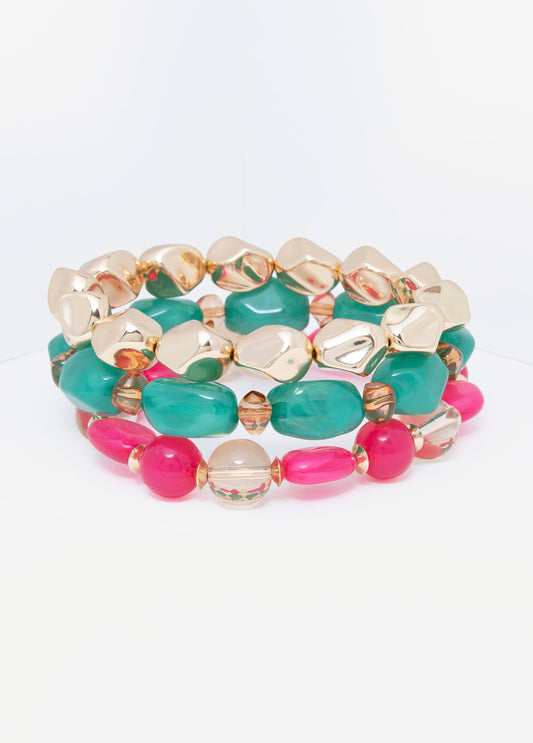 Set Of 3 Beaded Bracelets