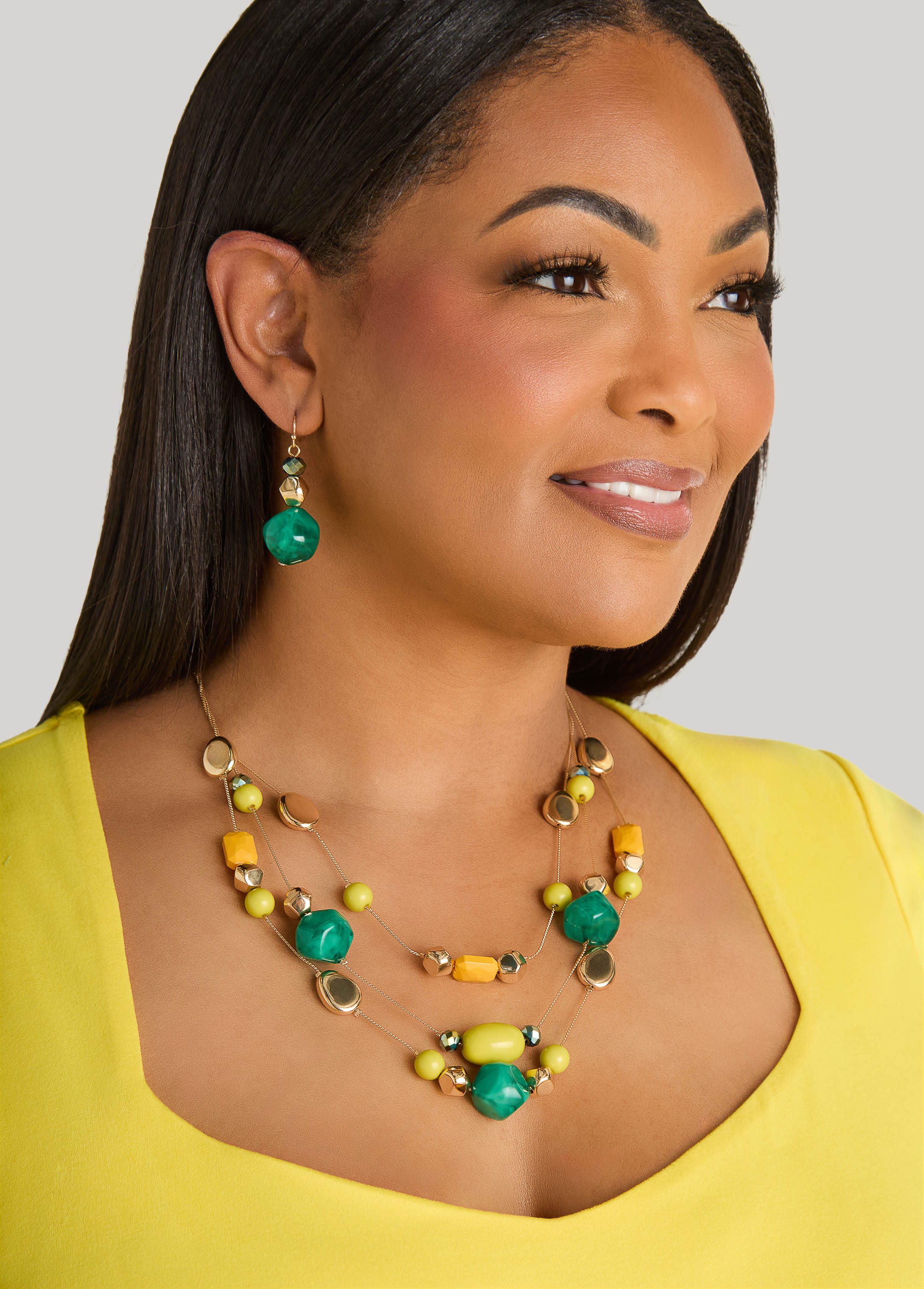 Three Strand Layered Necklace Set
