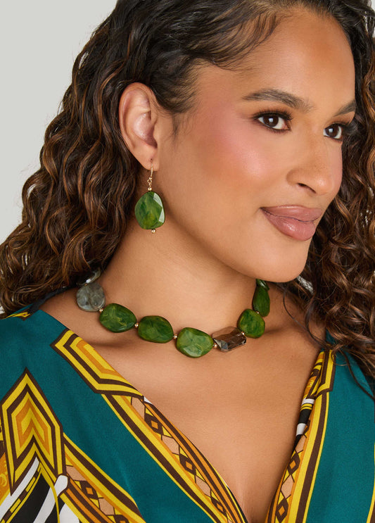 Marble Bead Necklace Set