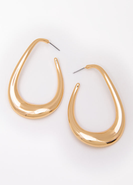Sculpted Gold Hoop Earrings
