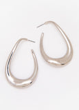 Sculpted Silver Hoop Earrings