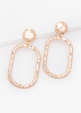 Crystal Hammered Gold Earrings