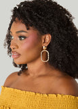 Crystal Hammered Gold Earrings