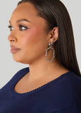 Crystal Hammered Silver Earrings