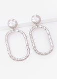 Crystal Hammered Silver Earrings