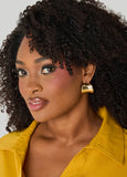 Sculpted Gold Tone Hoop Earrings
