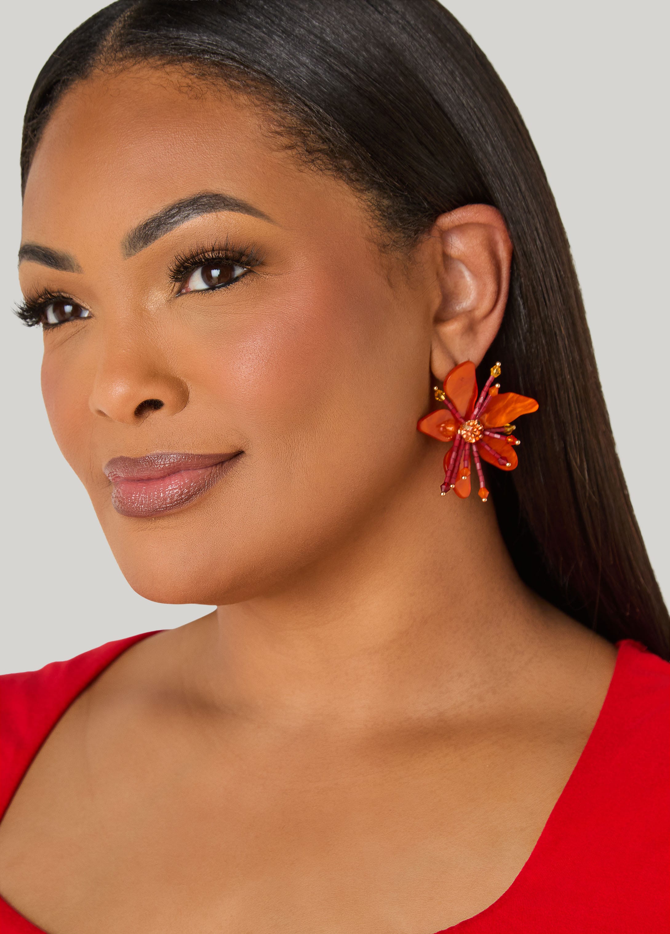 Marbled Floral Earrings