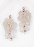 Beaded Textured Floral Earrings