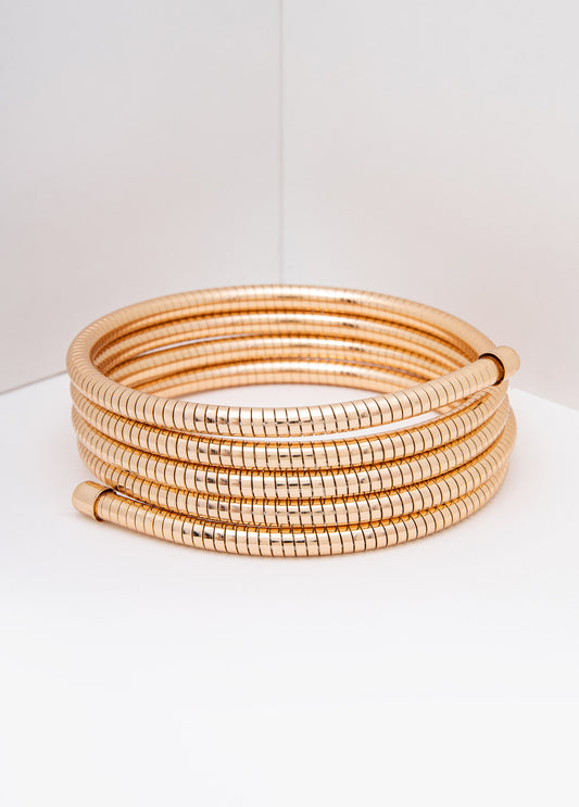 Textured Gold Tone Wrap Bracelet
