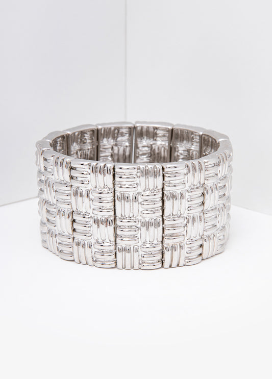 Textured Silver Tone Bracelet
