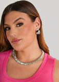 Sculpted Silver Tone Necklace Set