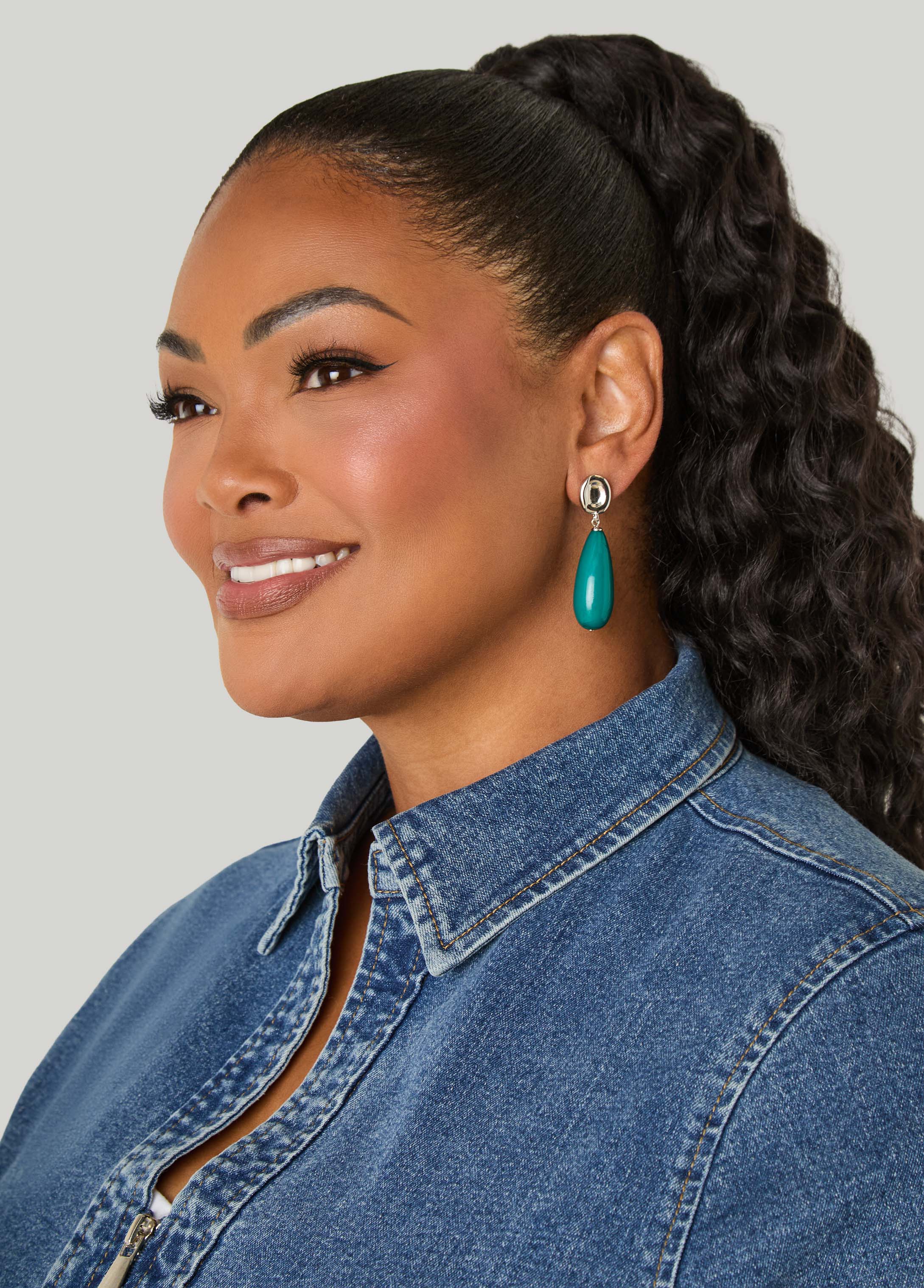 Teardrop Bead Clip On Earrings