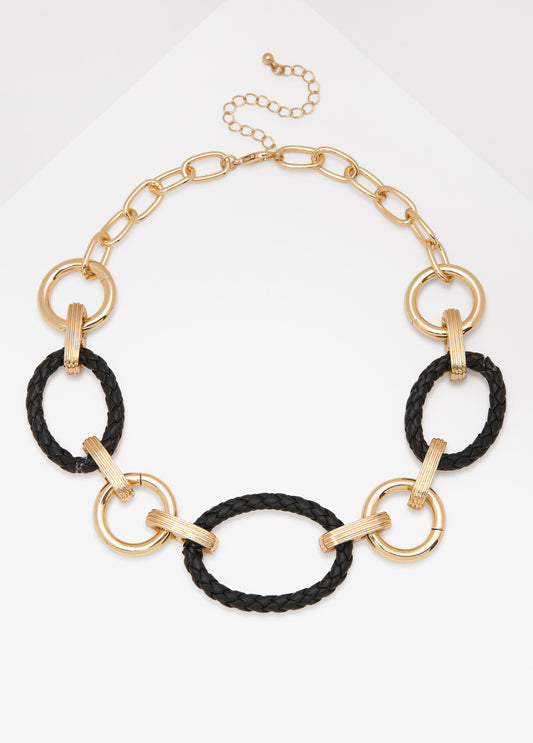 Braided Faux Leather Necklace