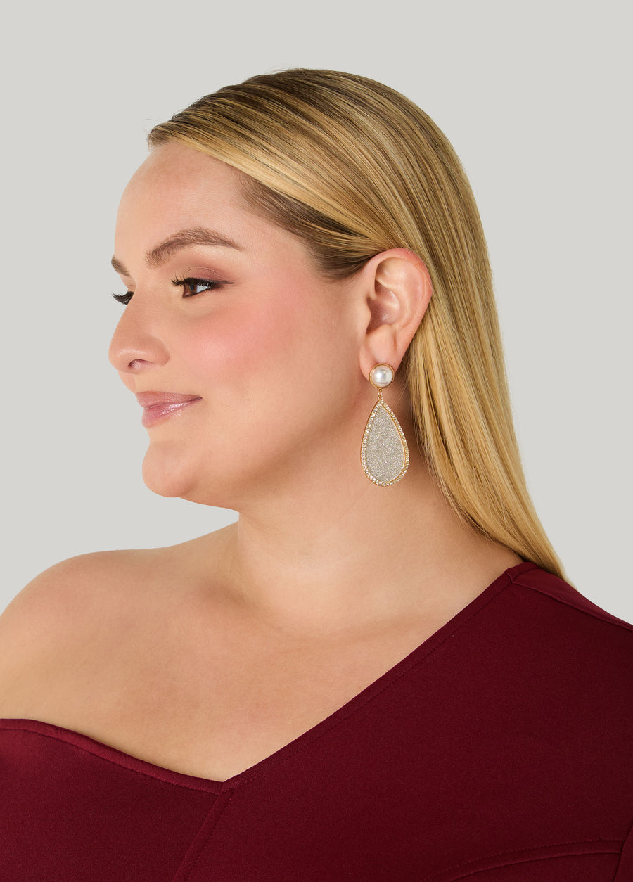 Glittered Teardrop Earrings