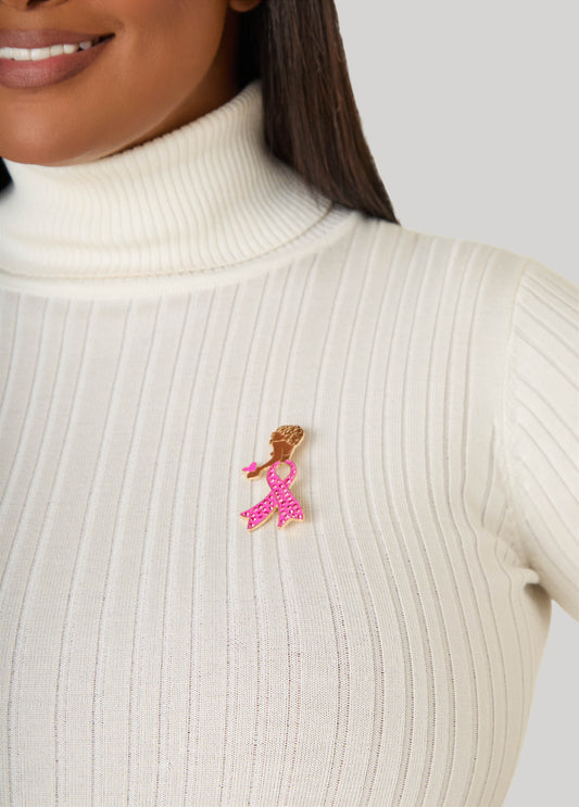Breast Cancer Awareness Crystal Brooch