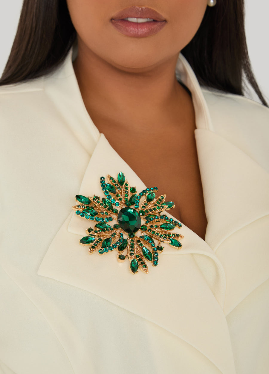Flower Crystal Brooch
