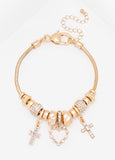 Cross And Heart Bracelet