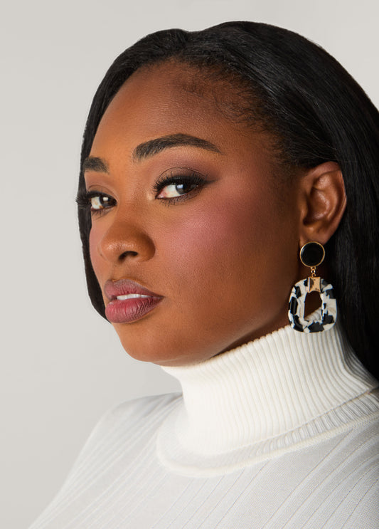 Marbled Square Earrings