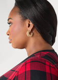 Textured Gold Tone Huggie Earrings