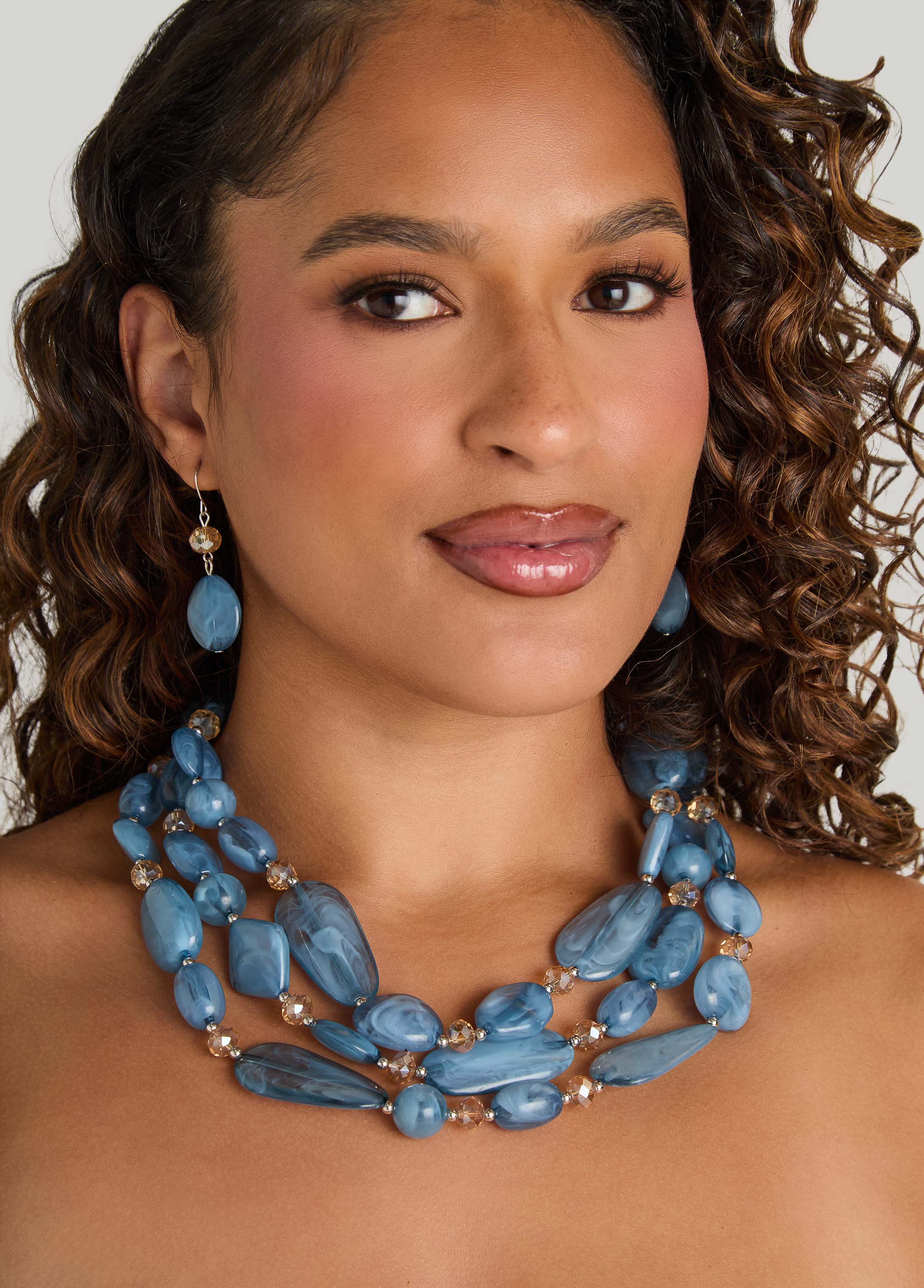 Layered Bead Necklace Set