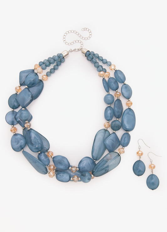 Layered Bead Necklace Set
