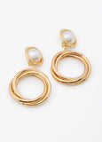 Faux Pearl Hoop Clip On Earrings