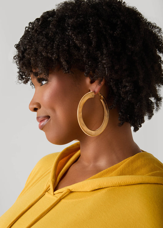 Gold Tone Omega Chain Earrings