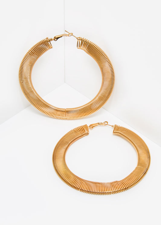 Gold Tone Omega Chain Earrings