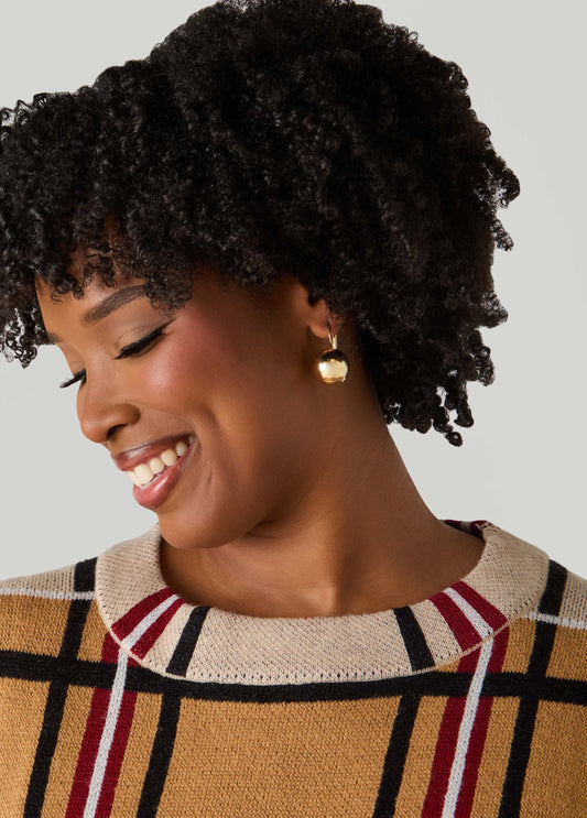 Gold Tone Ball Earrings