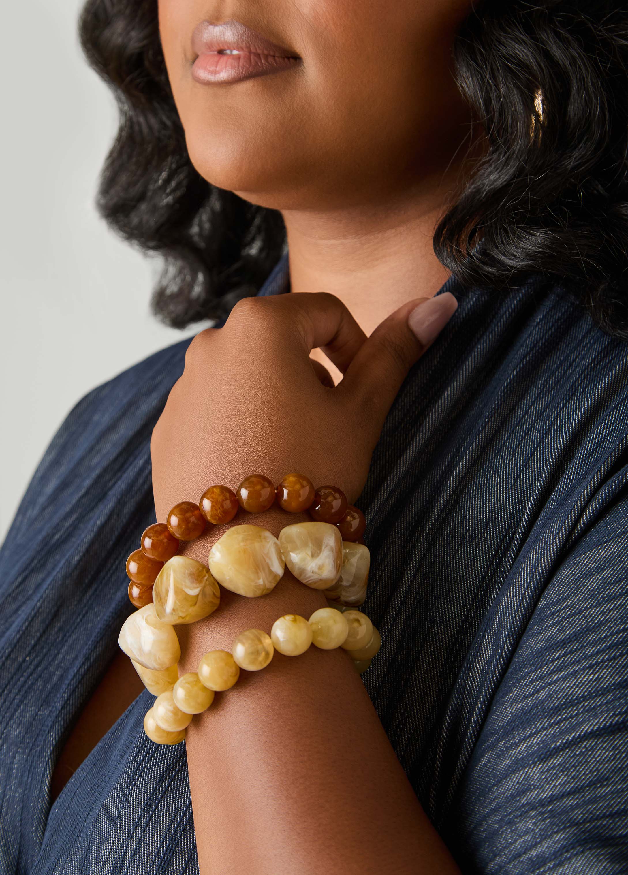 Marbled Bead Stretch Bracelets