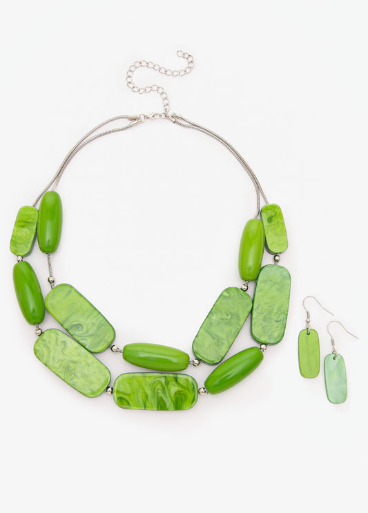 Layered Marble Necklace Set