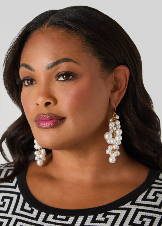 Cluster Faux Pearl Earrings
