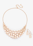Hammered Gold Tone Necklace Set
