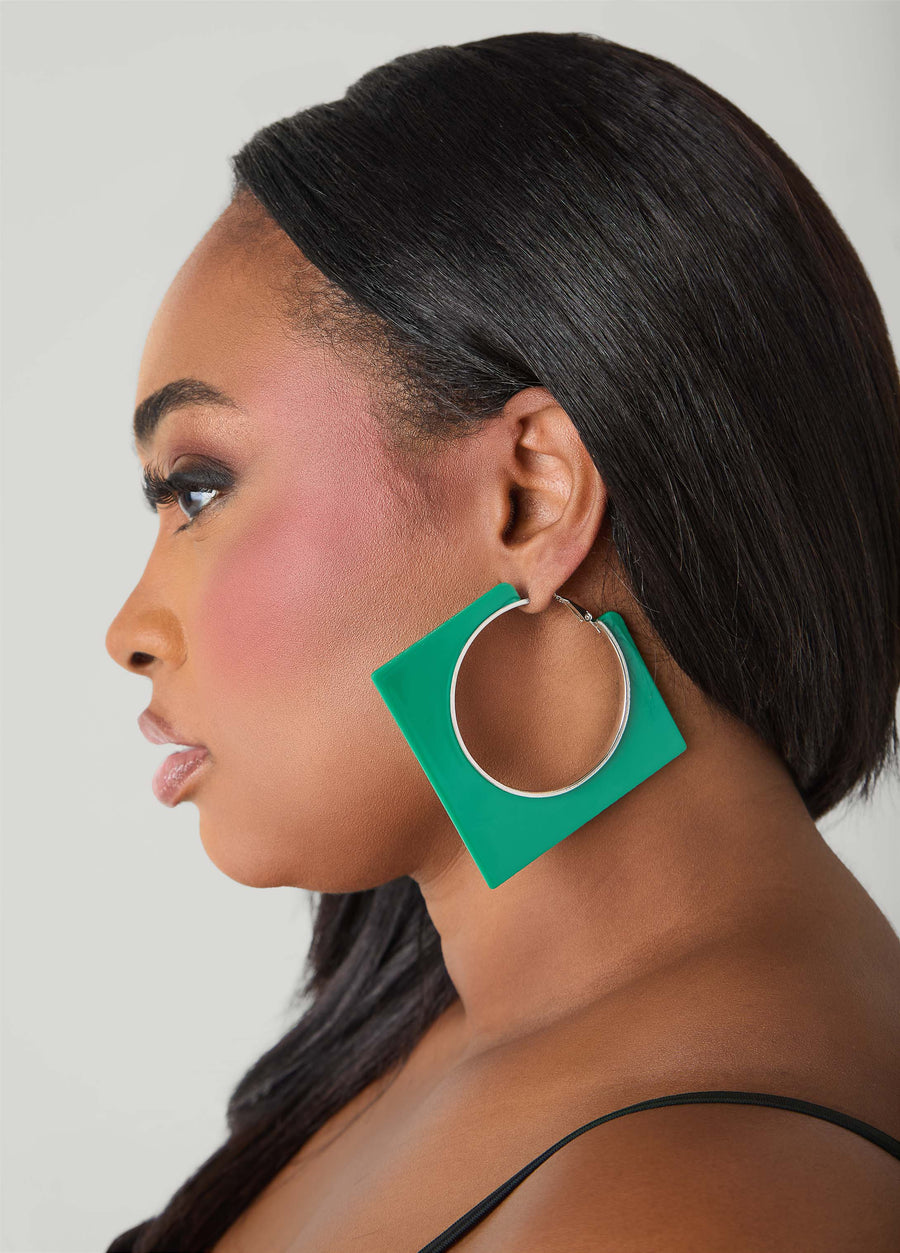 Cutout Geo Hoop Earrings
