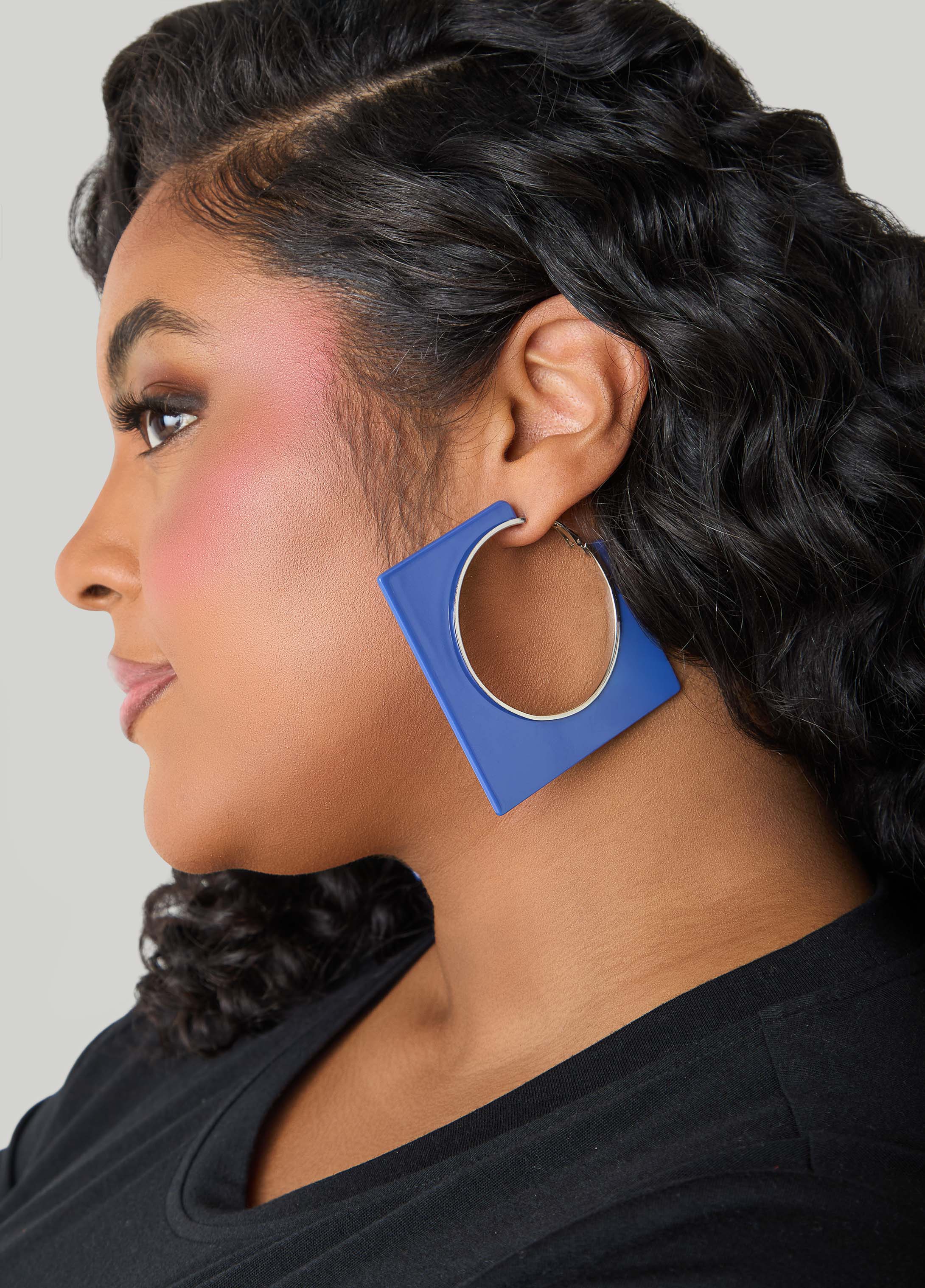 Geo Cutout Hoop Earrings