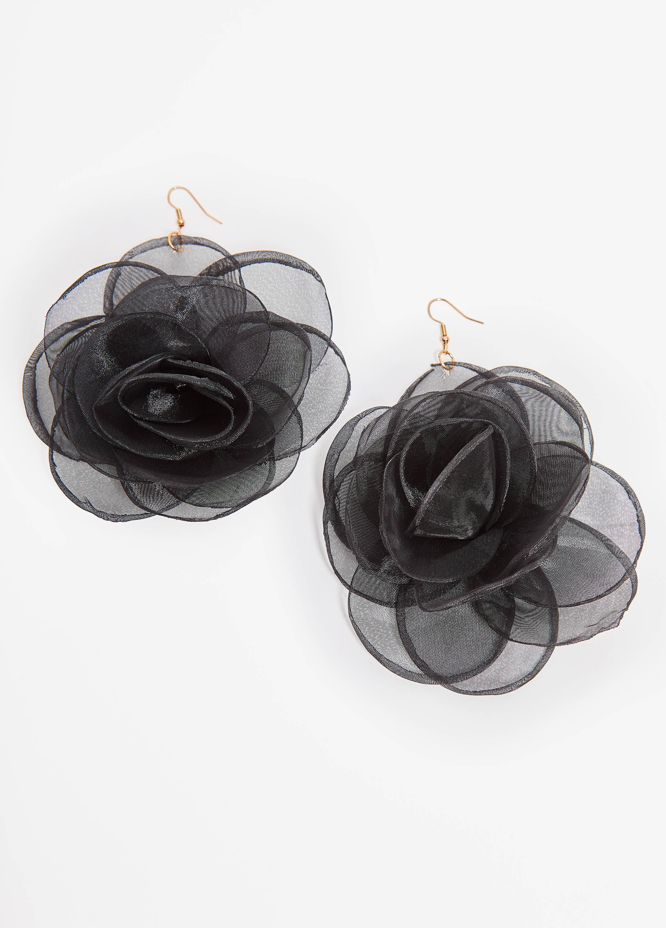 Organza Flower Drop Earrings