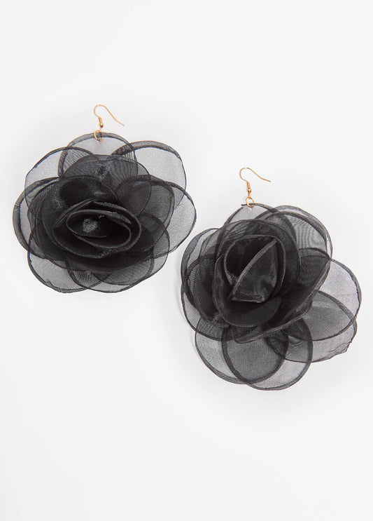 Organza Flower Drop Earrings