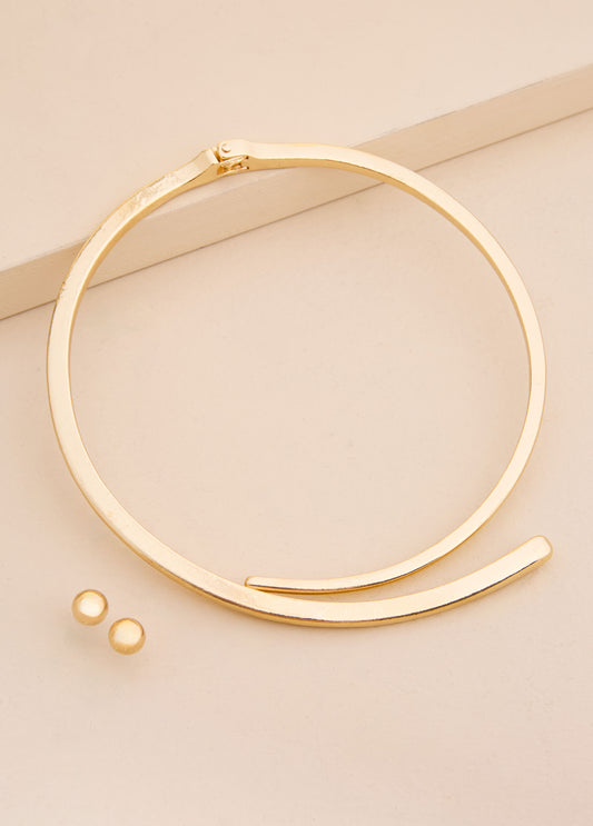 Gold Tone Hinge Collar Set